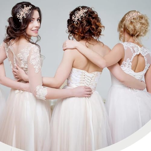PALAY® Flower Hair Clips for Women Bridal Accessories Wedding Rhinestones Handmade Metal Floral Clip Headpiece Bridesmaid Evening Party 2 PCS PALAY® Flower Hair Clips for Women Bridal Accessories Wedding Rhinestones Handmade Metal Floral Clip Headpiece Bridesmaid Evening Party 2 PCS